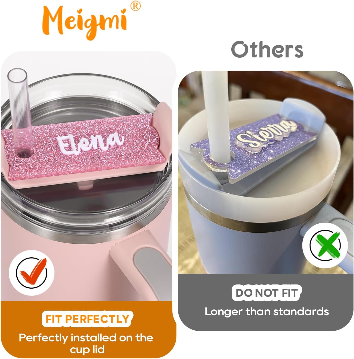 Stanley Personalized Name Plate - Custom Sparkling Tag for 40/30/20 OZ Tumblers | Unique Stanley Cup Accessory