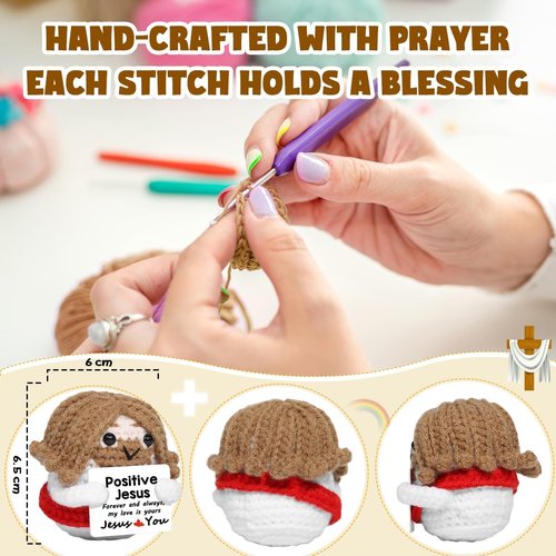 AICase Easter Basket Stuffers - Positive Crochet Jesus Figures for Women | Emotional Support Gifts