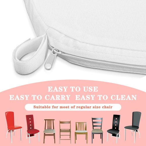 Spiareal Wedding Chiavari Chair Cushion 15 x 15 Inch Seat Cushion Dining Chair Pads with Ties Non Slip Memory Foam Kitchen Chair Pad for Wood Resin Chiavari Chairs Party Decor(White, 12 Pieces)