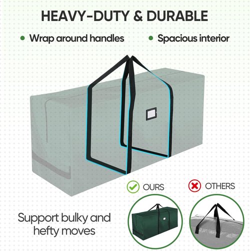 BALEINE Christmas Tree Storage Bag - Heavy Duty Extra Large Design with Reinforced Handles | 9 ft Green