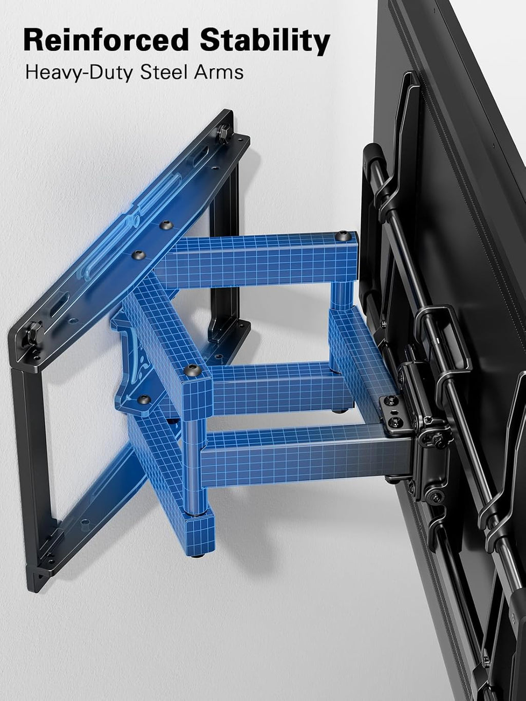 Pipishell Full Motion TV Wall Mount - Swivel Dual Arms for 40–82 Inch TVs | Max VESA 600x400mm, 110 lbs Capacity