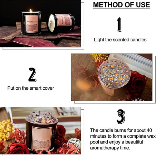 GORGECRAFT Candle Cover Toppers - 2PCS Gold & Red Alloy Cloud Design for Even Burning Jar Candles