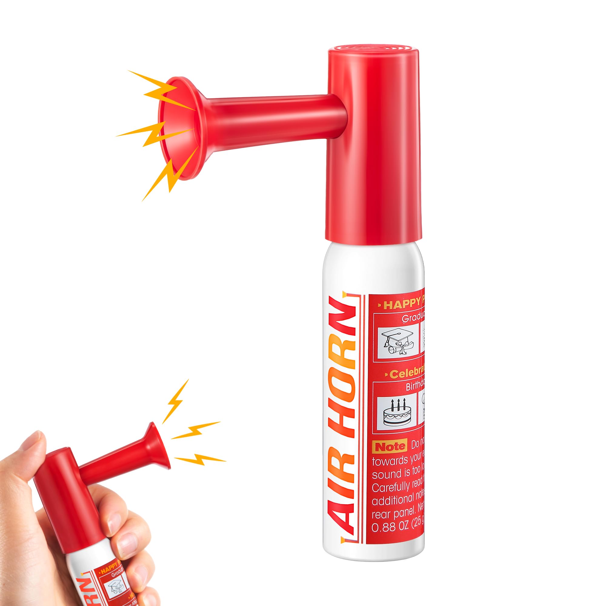 1 Pack Mini Air Horn for Personal Safety, 0.88 Oz Stadium Air Horn Prank, Portable Blow Noise Maker for Sporting Events, Football Games, Dogs, Party, Birthdays,Graduation Mini Noisemakers (Red)