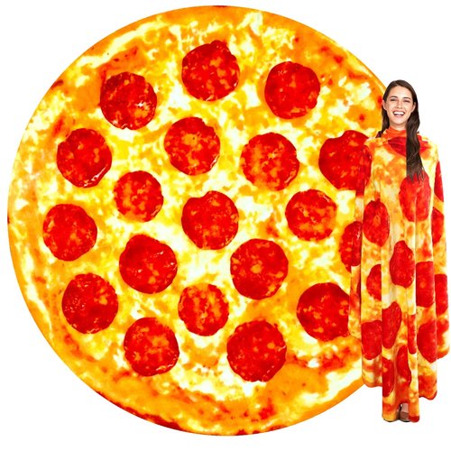 hatisan 71 inch Pizza Blanket Adult Size Double Sided, Food Blanket Pizza for Adult Kids, Funny Blankets Double Sided Realistic Food Throw Blanket Kids Throw Blanke for Everyone