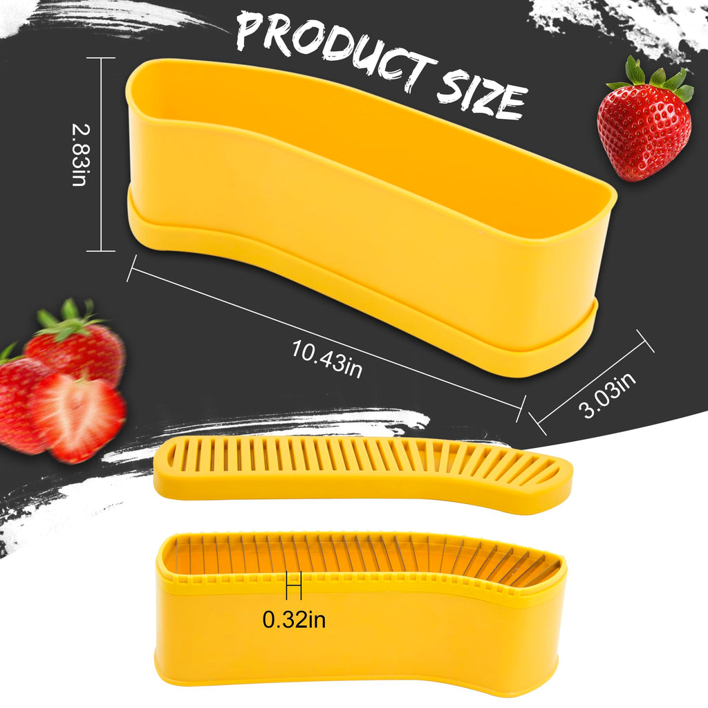 Extra Large Fruit Slicer Banana Cutter, Strawberry Slicer, Cucumber, Speed for Egg Cheese Butter Cutter Hot Dog Grape, Strawberry Cutter kitchen(Yellow)