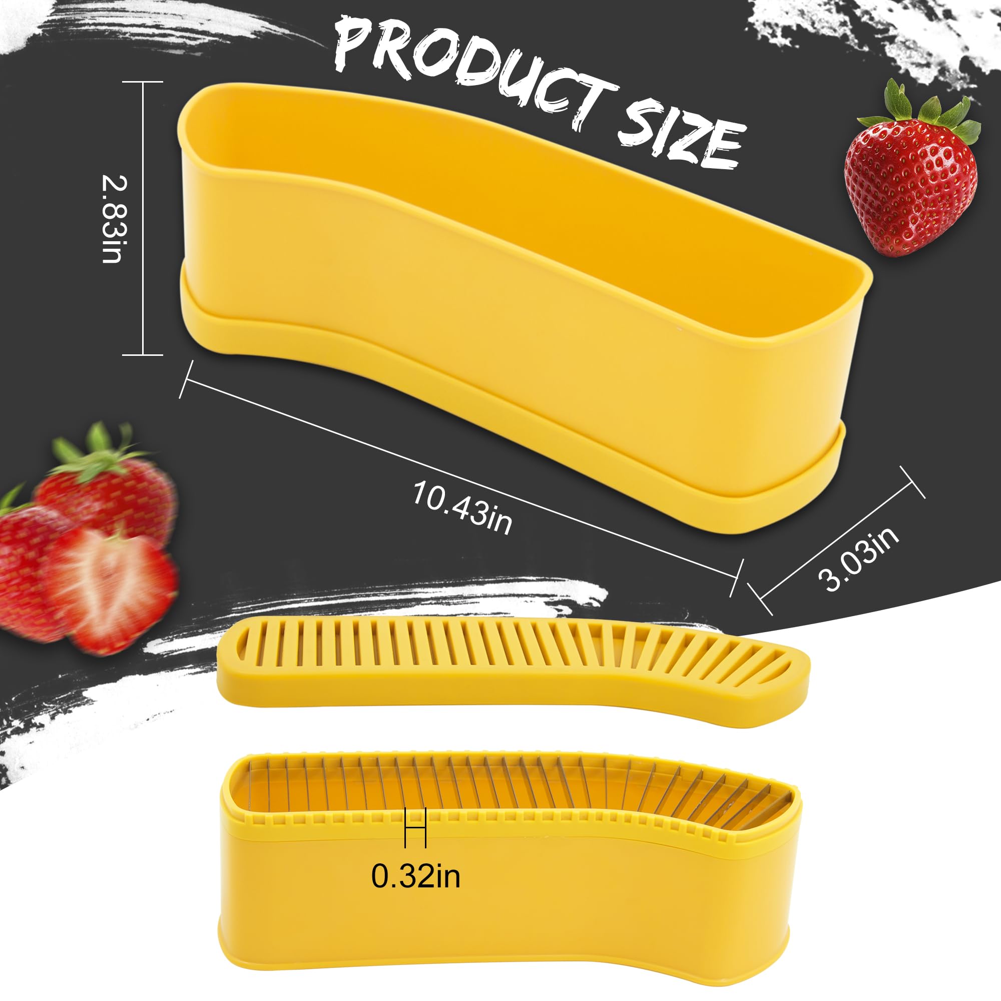 Extra Large Fruit Slicer Banana Cutter, Strawberry Slicer, Cucumber, Speed for Egg Cheese Butter Cutter Hot Dog Grape, Strawberry Cutter kitchen(Yellow)