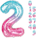 Skiennix 40-Inch Number Balloons - Pink & Purple Birthday Decor for 2nd, 12th, 21st Parties & Celebrations