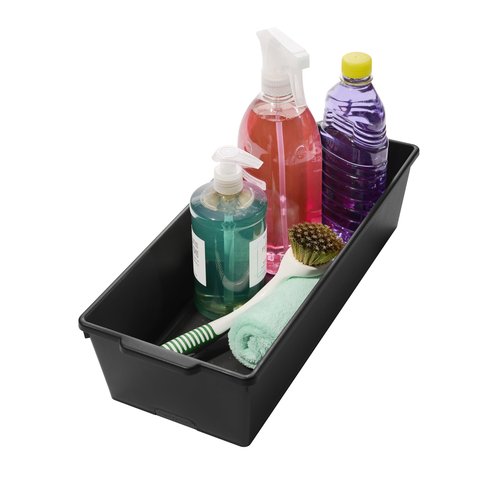 madesmart Deep Storage Bin, Multipurpose Organizer for Kitchen, Bathroom & Office, Organizer for Cutlery, Peeling Tools, Spatulas, Non Slip, Soft Grip Lining, Durable, Granite