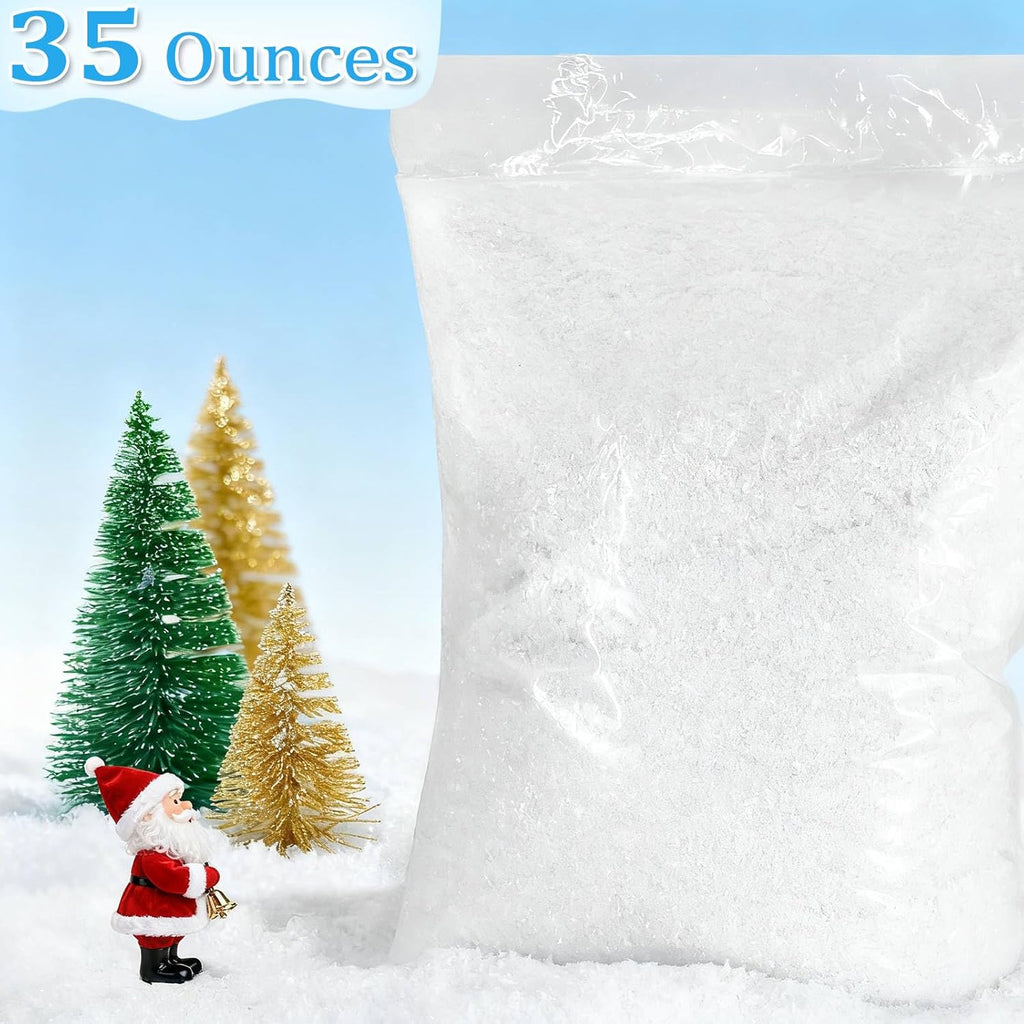 TURNMEON Fake Artificial Snow Powder - 35 Ounces of Sparkling Dry Faux Snowflakes for Holiday Decor