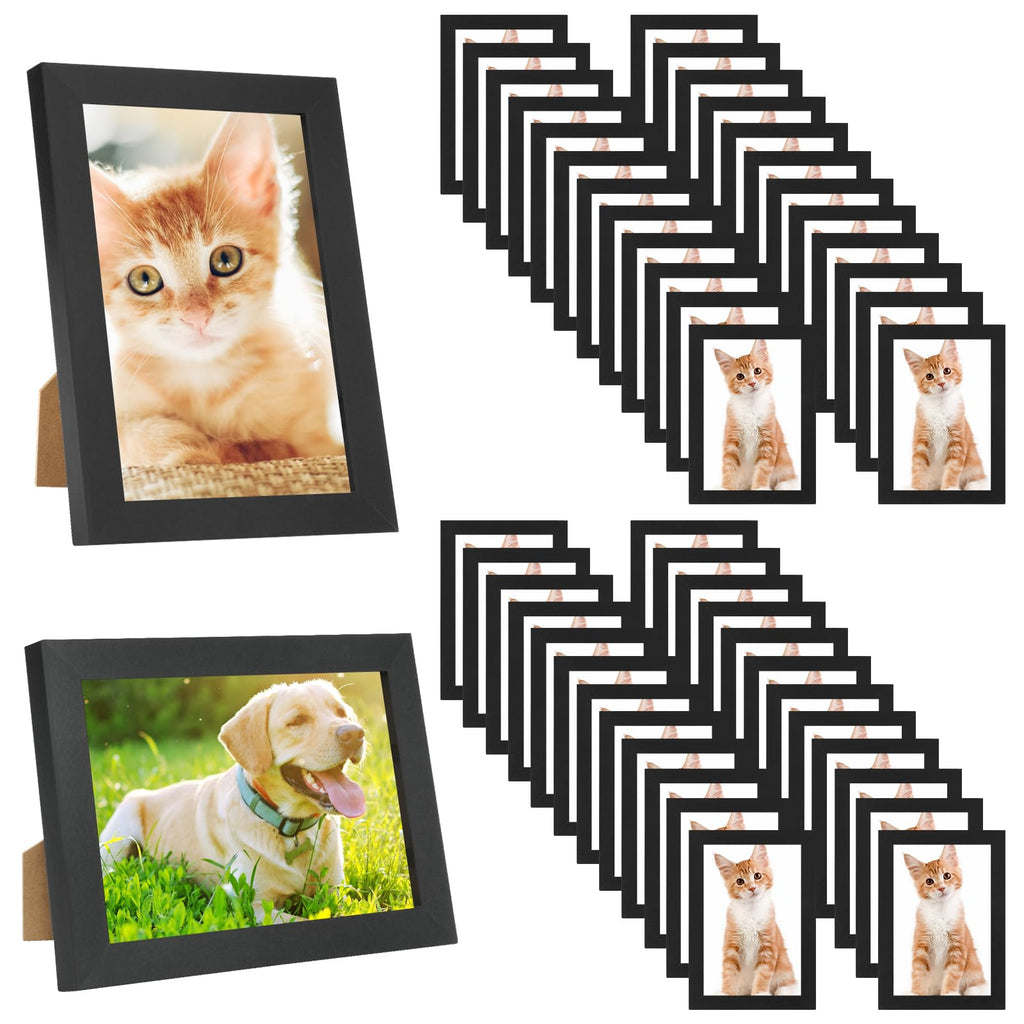 YOUKE OLA Set of 50 Picture Frame Bulk Photo Frames Wall Mounting Simple Photo Frames Multi Picture Frames for Wall or Tabletop, Black