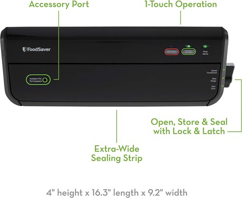 FoodSaver Vacuum Sealer Machine - Starter Bags & Rolls Included | Preserve Freshness Effortlessly