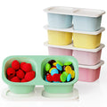 Reusable Snack Containers with Lids for Kids-Classic Color 5 PACK, [UNIQUE DESIGN 2-COMPARTMENT] BPA-Free/Microwave/Dishwasher Safe, Snack Bowls Container for On-the-Go Meals,Camping and Travel