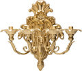 Roman Fountain Wall Sconce - 4-Candle Gold Baroque Candelabra | Antique Metal Tapered Candle Holder for Victorian Decor