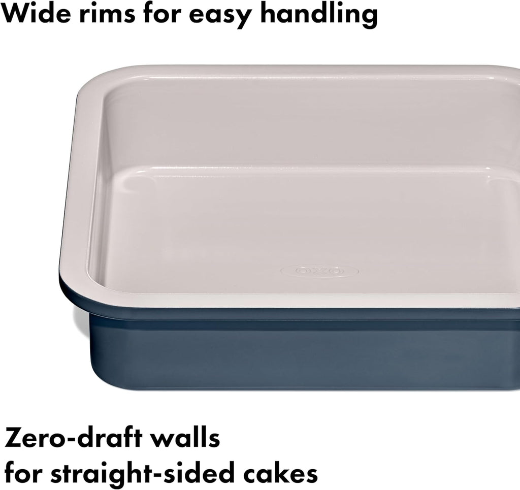 OXO Good Grips 9” Square Cake Pan - Non-Stick Pro Ceramic Coated Bakeware in Storm Blue