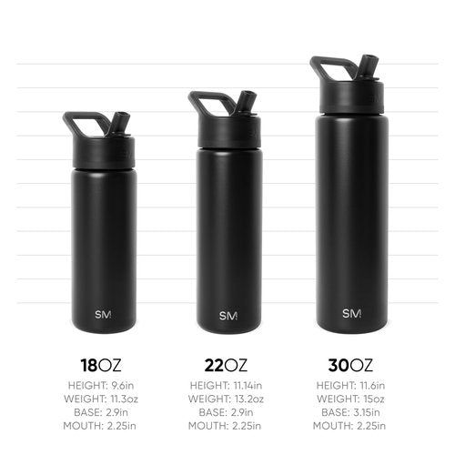 Simple Modern Leopard Water Bottle with Straw Lid Vacuum Insulated Stainless Steel Metal Thermos Bottles | Reusable Leak Proof BPA-Free Flask for Sports | Summit Collection | 20oz, Blush Leopard