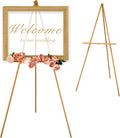 VISWIN 63" Gold Wooden Easel Stand - Tripod Display for Wedding Signs, Posters & Canvas Art