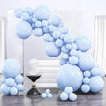 PartyWoo Baby Blue Balloons - 100 Pcs in Various Sizes for Graduation & Baby Shower Decor | Light Pastel Aqua Blue
