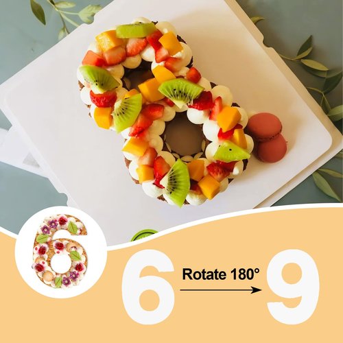 8 Inch Number Cake Mold Baking Forms Moulds,9 Pieces 0-8 Cake Number Stencils,Number Cake Pans,Flat Plastic Mold Numerical Templates Cutting for DIY Cakes/Cookies