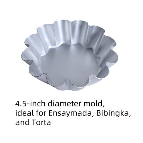 FAQQI 6 Pcs, Large 4.5 Inches Ensaymada Molder Filipino, Bibingka Molder Filipino, Torta Molder – Extra Large Round Cake Pan with Wave Edge for Traditional Filipino Desserts, Perfect for Ensaymada