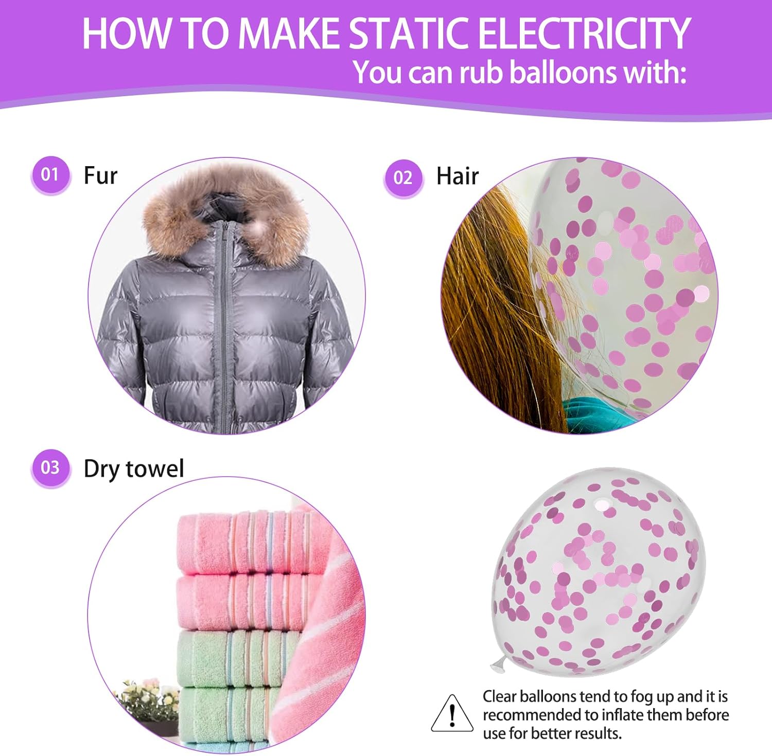 Skiennix 68Pcs Pink & Purple Balloons - 12 Inch Metallic Latex & Confetti Balloons for Parties