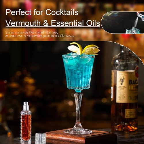 Premium Glass Atomizer Spray Bottle - 30ml Refillable Cocktail & Coffee Mister, Leak-Proof Food Safe Design for Vermouth, Bitters, Essential Oils, Bar & Kitchen