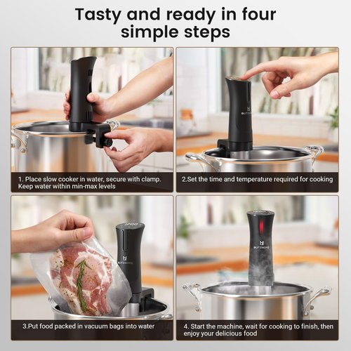 BLITZHOME Sous Vide Cooker, WiFi 1100W Sous Vide Machine with APP Recipes, Accurate Temperature & Timer, Stainless Ultra Quiet Precision Immersion Circulator Gift for Chefs