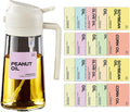 YARRAMATE Glass Olive Oil Sprayer - 16oz with 20 Color Labels | Stylish White Design