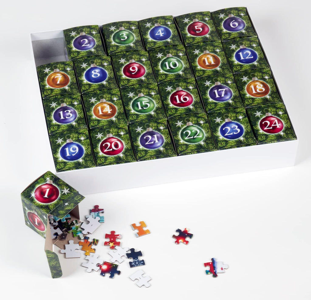 Vermont Christmas Company Advent Calendar Jigsaw Puzzle - Stained Glass Nativity Scene, 1000 Pieces