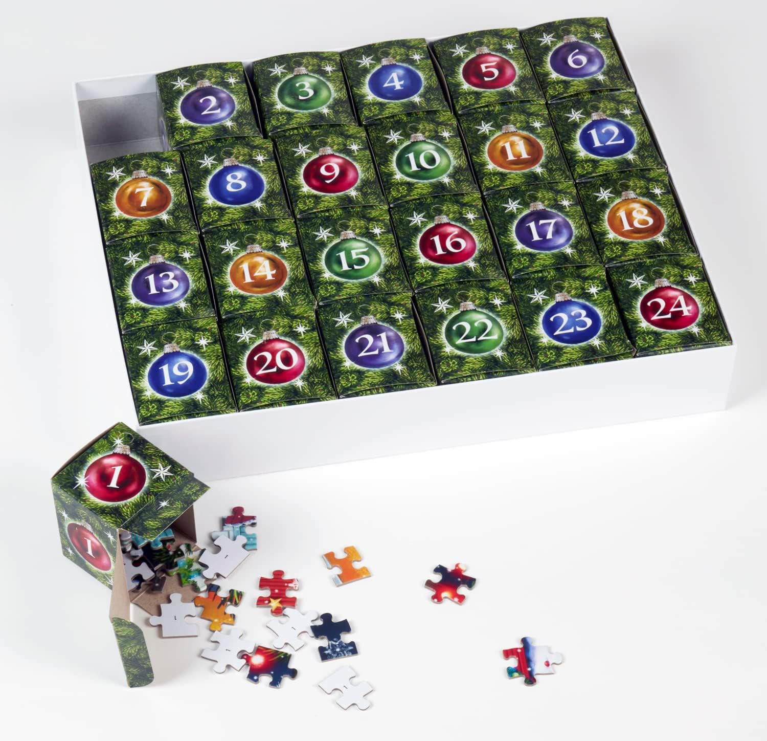 Vermont Christmas Company Advent Calendar Jigsaw Puzzle - Stained Glass Nativity Scene, 1000 Pieces