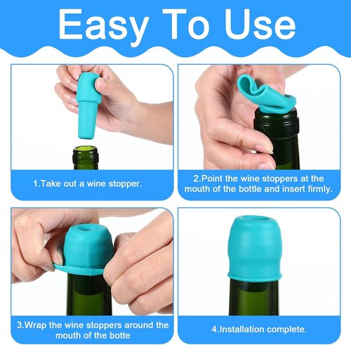 8 Pcs Reusable Silicone Bottle Stoppers Sealed Silicone Wine Stopper Soft Wine Stoppers Unbreakable Bottle Cover Caps for Keeping Whiskey Champagne Drink Fresh Home Use