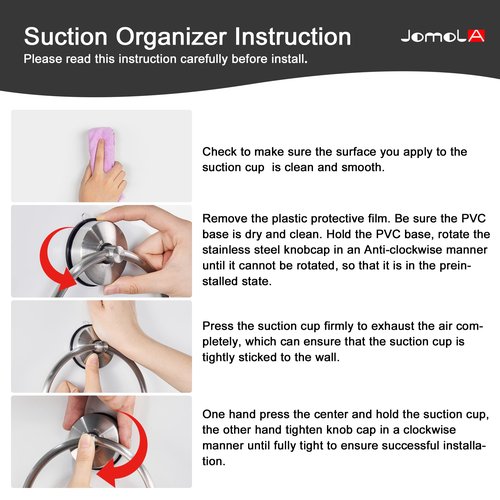 JOMOLA Towel Ring Suction Towel Holder for Bathroom Stainless Steel Kitchen Towel Rail Rack Drill Free Bath Towel Holder Bathroom Accessories Brushed Finish