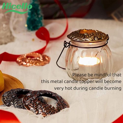 Antique Silver Candle Toppers - Set of 3 Decorative Accessories: Leaves, Pinecones & Butterflies
