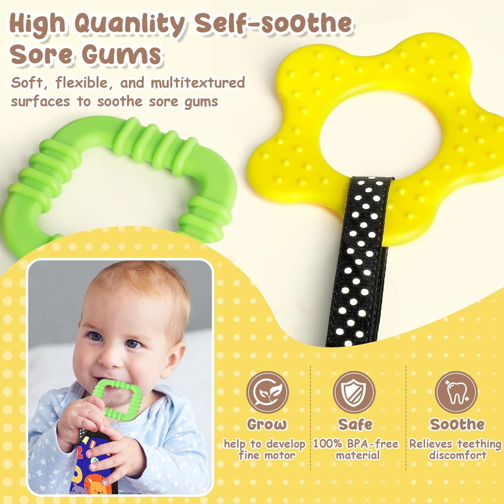 URMYWO Tummy Time Toys - High Contrast Black and White Visual Stimulation Mirror for Infants 0-12 Months