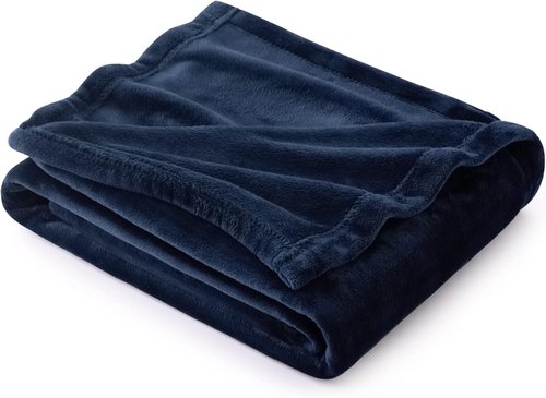 Bedsure GentleSoft Throw Blanket - Cozy Navy Blue Fleece for Home Decor | 50x60 Inches, 300GSM