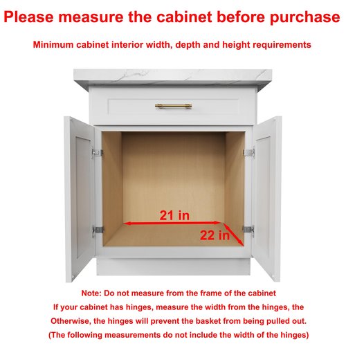 Sikarou Wood Pull Out Cabinet Organizer 20" W x 21" D, Heavy-Duty Sliding Drawers for Inside Cabinets Storage and Organization for Kitchen, Pantry, Bathroom