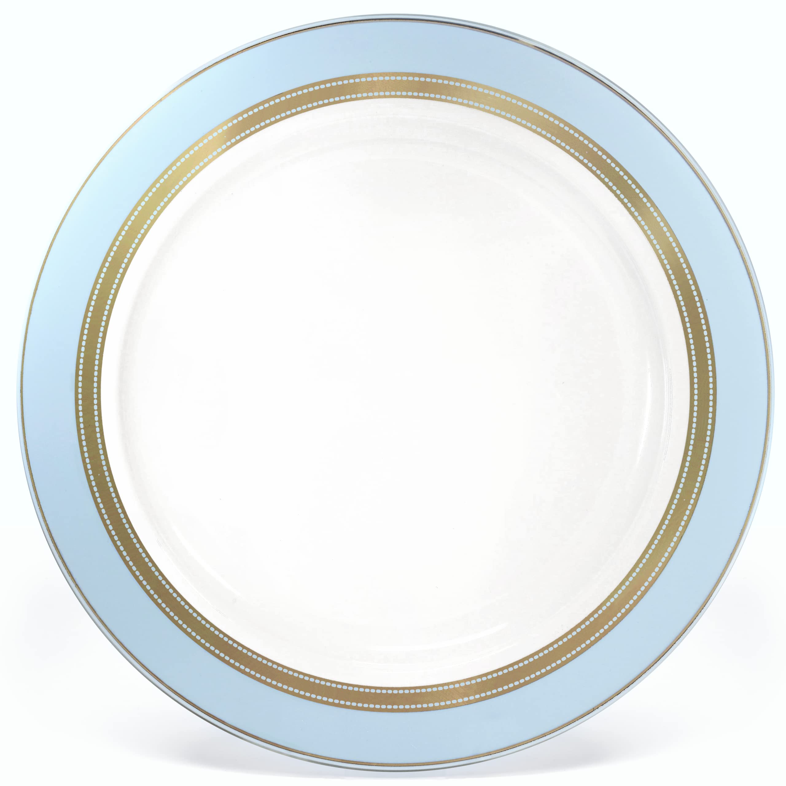 OCCASIONS 40 Pack Disposable Blue Charger Plates 12'' (Ritz Blue & Gold)