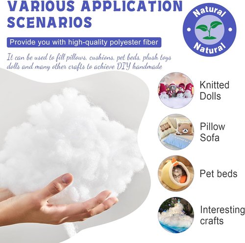 BUTUZE Polyfill Stuffing - 2.6lb Fiberfill for Crafts | Resilient Polyester Fill for Pillows & Home Decor