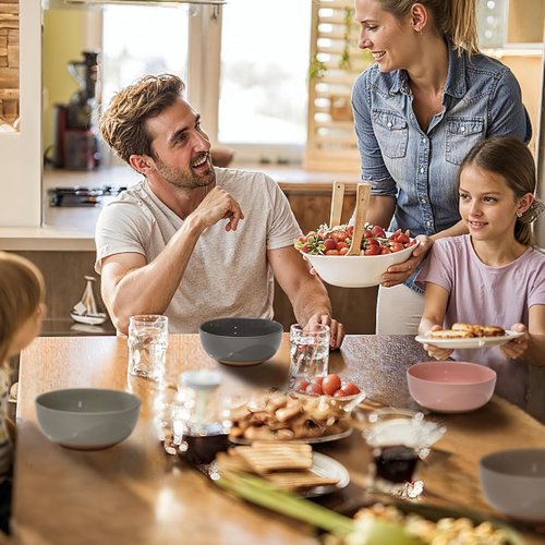 White Large Ceramic Bowls Set of 4, 30 Ounce Cereal Bowls, Soup Bowls Set for Kitchen, Salad Oatmeal Bowls, Serving Bowls for Nut, Pasta, Soup, Ramen, Fruit, Dishwasher & Microwave Safe (White)