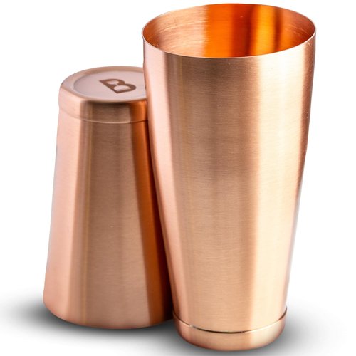 Bull in China 2-Piece Cocktail Shaker Copper - 28 oz Weighted Shaker & 18oz Weighted Cheater Tin, Professional Grade Bar Shaker, Premium Cocktail Shaker Set for Professional & Home Bartenders