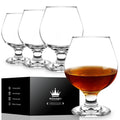 Almagic Brandy Snifter Glasses Set of 4-11 oz / 330 ml Cognac Glasses Set, Pure Clear Short Stem Wine Glass Set for Brandy & Whiskey, Dishwasher Safe, Gifts for Men