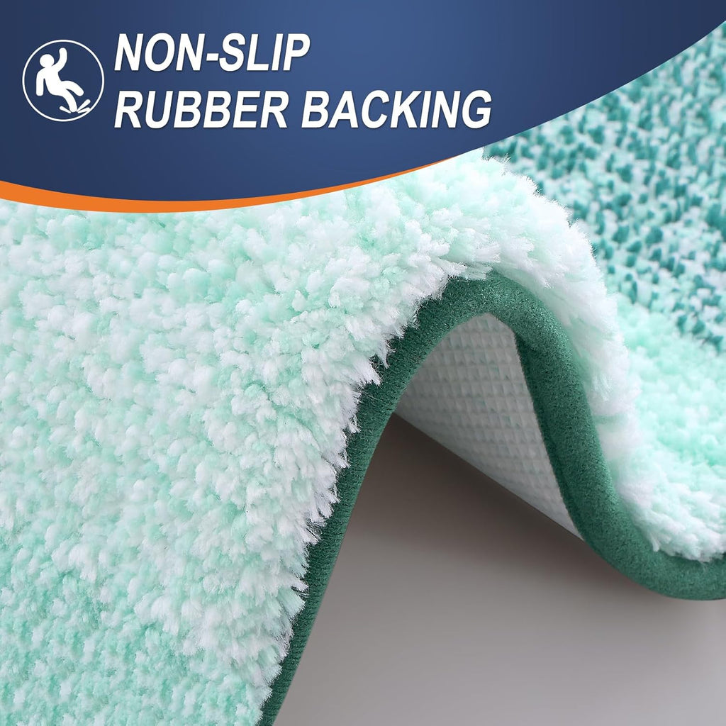 OLANLY Bathroom Runner Rug - Extra Soft Microfiber Mat 59x24 | Quick Dry & Rubber Backing in Blackish Green