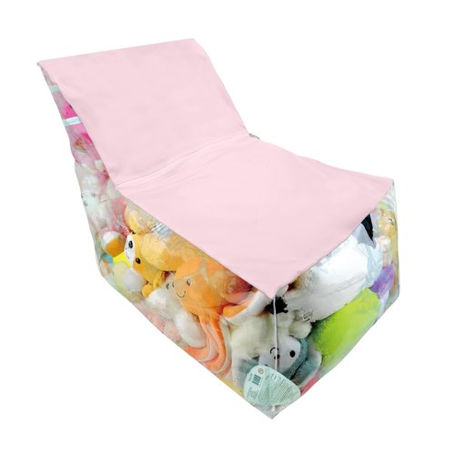 FIVESTARBABY Clear Stuffed Animal Storage Chair for Kids – Plush Toy Organizer Seat, Transparent Stuffed Animal Storage for Bedroom & Playroom, Holds Plush Toys - Pink