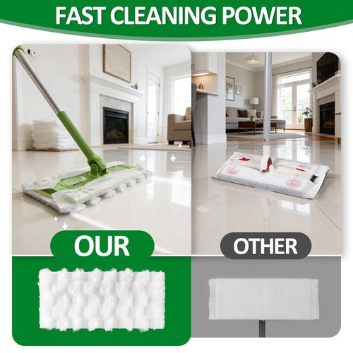 100 Dry Sweeping Cloths Compatible with Swiffer Sweeper Mop, Heavy Duty Dry Pads Refills, Cleaning Dust and Pet Hair, Disposable Pet Sweeper Mop Pads for All Purpose Multi Surface Floor Cleaning (100)
