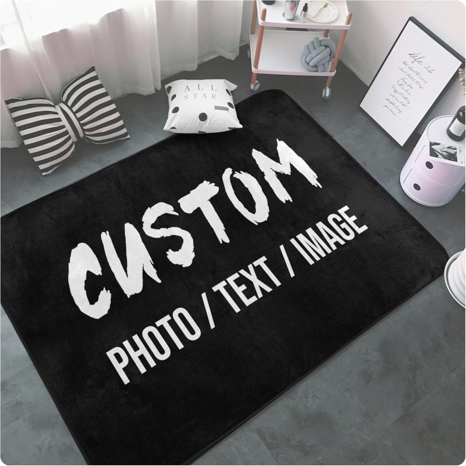 Skiennix Custom Rug - Personalized Area Carpet with Your Logo | Anti-Slip, Washable, 36 x 24 in