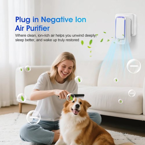 KLVEU 4Pack Plug In Air Ionizers for Home,Negative Ion Air Purifier -Plug In Air Freshener for Home, Office, Bathroom and Living Room,Portable Ion Air Purifiers Odor,Pets Smell (4)