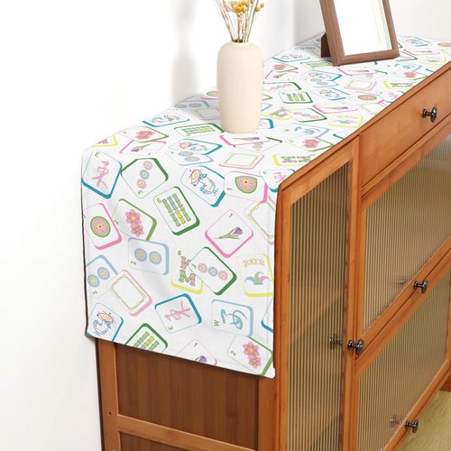 Buxiuer Mahjong Party Decorations Table Runner Mah Jong Game Night Club Birthday Supply Celebration Dining Home Kitchen Island Decor (13" x 72")