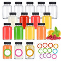 STARSIDE 4 oz Glass Ginger Shots Bottles with Caps,16 pack 120 ml Juice Shot Bottles,Leakproof Small Glass with Lids for Ginger,Beverages