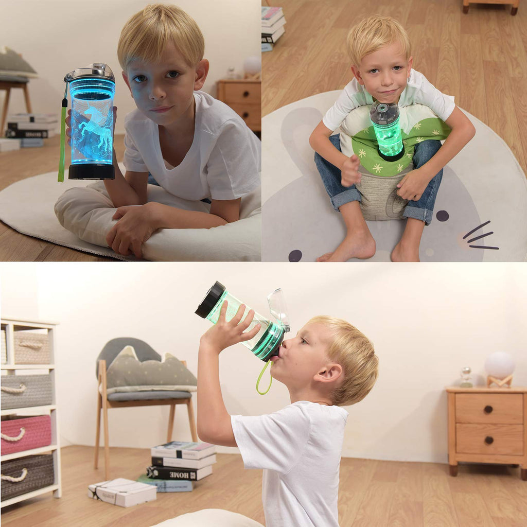 Lightzz Kids Shark Water Bottle, Glow in the Dark, 14 oz