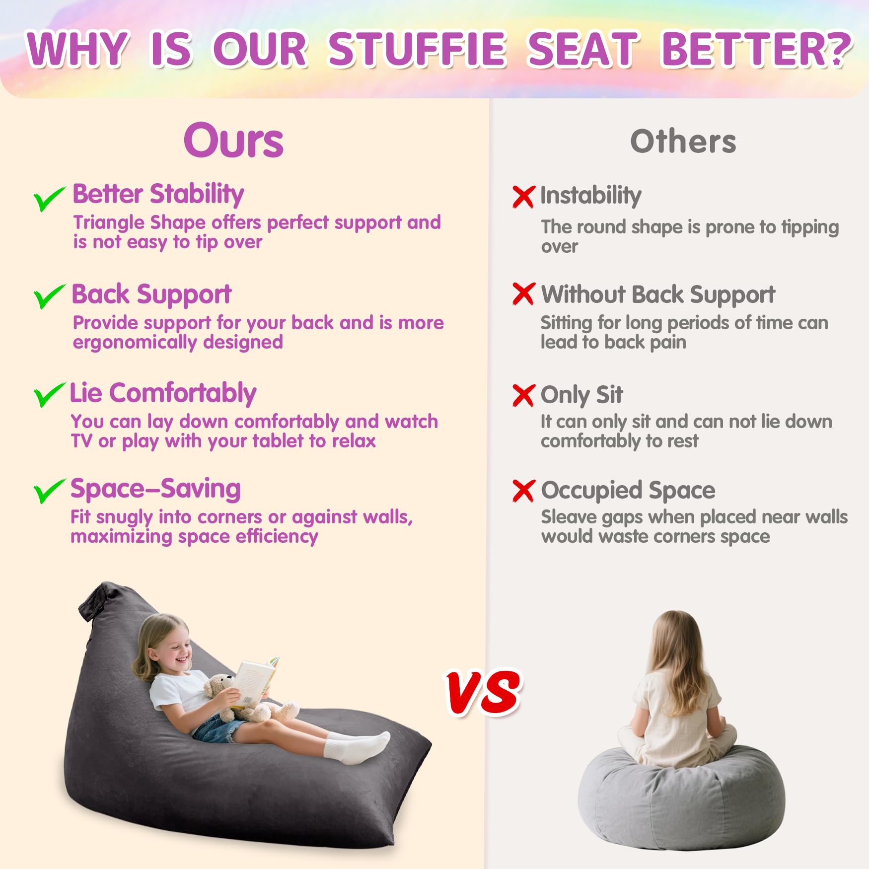 Stuffed Animals Storage Bean Bag Chair for Kids and Adults, Stuffed Animals Bean Bag Storage, Luxury Velvet Stuffie Seat - COVER ONLY(Dark Grey 200 L/52 Gal)