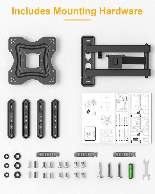 XVCAS Full Motion TV Wall Mount,vesa Monitor Mount Tv Brackets for 19-55 Inch LED LCD Flat Curved Screen TVs/Monitors,Universal Mount with Swivel and Tilt,Max VESA 400X400 mm, 66 lbs